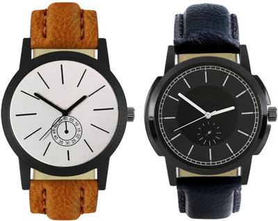 

Elife 412-413 Stylish New Collection Combo Watch With Round Dial And Leather Strap Watch - For Men