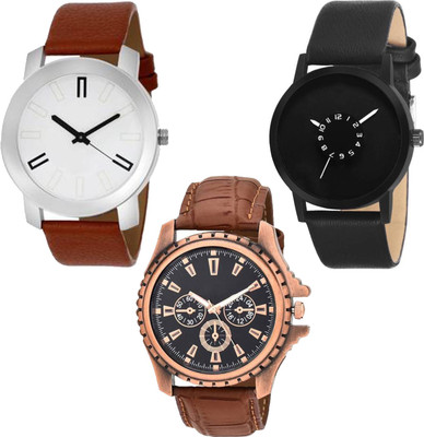 

OpenDeal Combo Pack 3 New Stylish Designer Leather Belt Watch For Boys & Girls OD-N36 Watch - For Men & Women