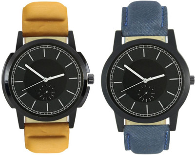 

E-SMART 414-416 Stylish New Collection Combo Watch With Round Dial And Leather Strap Watch - For Men