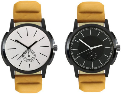 

CelAura 409-414 Stylish New Collection Combo Watch With Round Dial And Leather Strap Watch - For Men