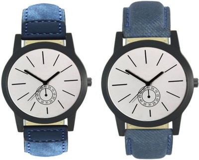 

E-SMART 410-411 Stylish New Collection Combo Watch With Round Dial And Leather Strap Watch - For Men