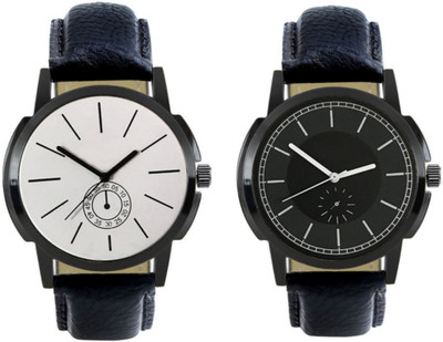 

Elife 408-413 Stylish New Collection Combo Watch With Round Dial And Leather Strap Watch - For Men