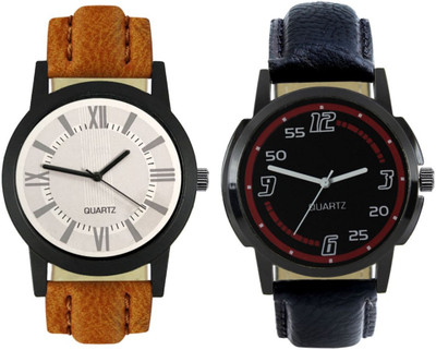 

E-SMART 422-423 Stylish New Collection Combo Watch With Round Dial And Leather Strap Watch - For Men