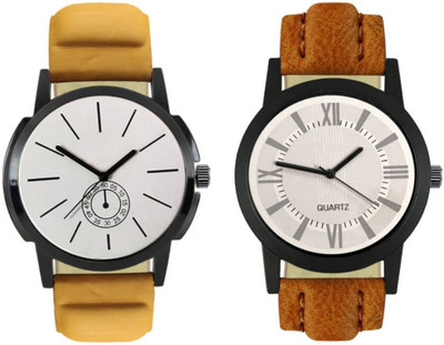 

Elife 409-422 Stylish New Collection Combo Watch With Round Dial And Leather Strap Watch - For Men