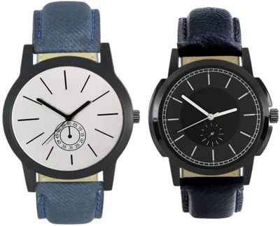 

E-SMART 411-413 Stylish New Collection Combo Watch With Round Dial And Leather Strap Watch - For Men