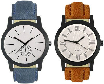 

Elife 411-421 Stylish New Collection Combo Watch With Round Dial And Leather Strap Watch - For Men