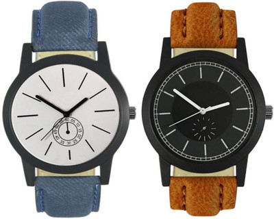 

Elife 411-417 Stylish New Collection Combo Watch With Round Dial And Leather Strap Watch - For Men