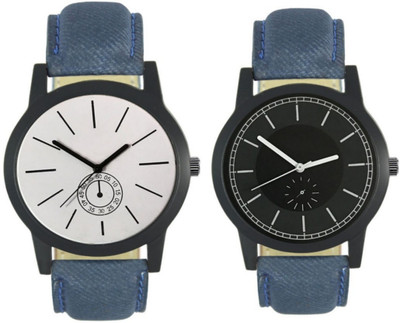 

E-SMART 411-416 Stylish New Collection Combo Watch With Round Dial And Leather Strap Watch - For Men