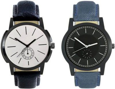 

Elife 408-416 Stylish New Collection Combo Watch With Round Dial And Leather Strap Watch - For Men