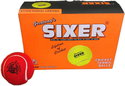 

sixer Cricket Tennis Ball Pack of 6 Pcs Cricket Tennis Ball(Pack of 6, Maroon)
