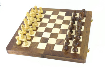 

Vaibhav Art VA Wooden Folding Chess Board Made of Sheesham Wood (14" x 14") Board Game