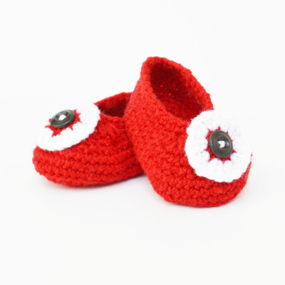 

Love Crochet Art Red Eye 12 Booties(Toe to Heel Length - 10 cm Red)