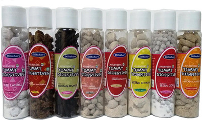 

Dilbahar Digestive Combo tamarind, mango, pomegranate, heeng Marshmallow(Pack of 8)