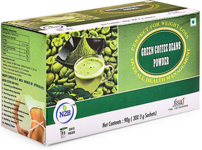 

N2B 3g x 30 Sachets 100% Natural & Unroasted Green Coffee Beans Powder Sachets Box for Weight Management Instant Coffee(90 g, Green Coffee Flavoured)