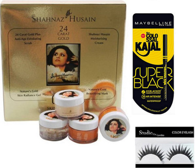 

Studio Fix Combo Eyelashes& Revival & Gold Skin Radiance Combo Facial Kit40 gm,Colossal kajal super black(Set of 3)