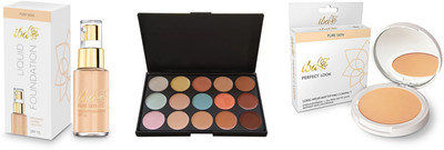 

iba halal iba natural beige foundation and perfect look natural coral spf 15 compact and miss rose correcting concealer(Set of 3)