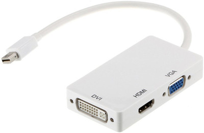 

Aironx 3 in 1 Gold Plated Mini Display Port Thunderbolt To HDMI/DVI/VGA Display Port Cable For Apple Mac Book Mac Pro Mac Air Mac Mini HDMI Adapter(Computer, Laptop, White)