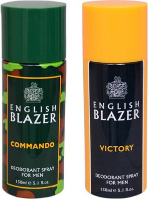 

ENGLISH BLAZER VICTORY & COMMANDO Body Spray - For Men(300 ml, Pack of 2)