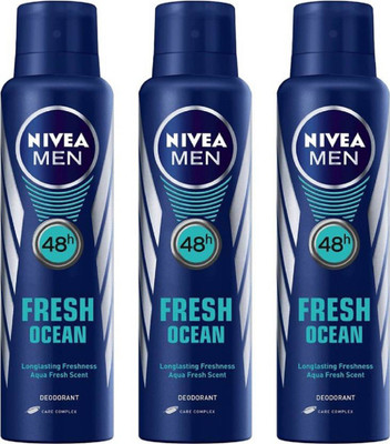 

Nivea FRESH OCEAN Body Spray - For Men(450 ml, Pack of 3)