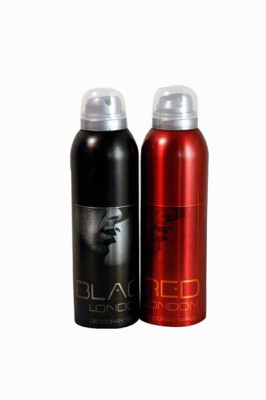 

LONDON BLACK & RED Body Spray - For Men & Women(200 ml, Pack of 2)