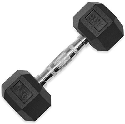 

FITNESS WAY BEST QUALITY 4 KG HEX RUBBER COATED DUMBBELL IN - BOX 1 PC Fixed Weight Dumbbell(4 kg)