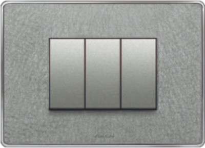 

VIHAN 3 Module Designer With Steel Frame Platinum Texture Color Plate Switch 20 Three Way Electrical Switch(Pack of 1 Number of Switches - 3)