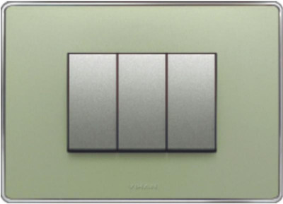 

VIHAN 3 Module Metallic With Steel Frame Metallic Green Color Plate Switch 20 Three Way Electrical Switch(Pack of 1 Number of Switches - 3)
