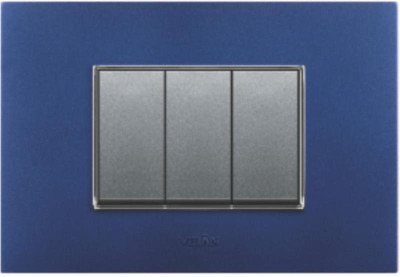 

VIHAN 3 Module Forza Metallic Indigo Color Plate Switch 20 Three Way Electrical Switch(Pack of 1 Number of Switches - 3)