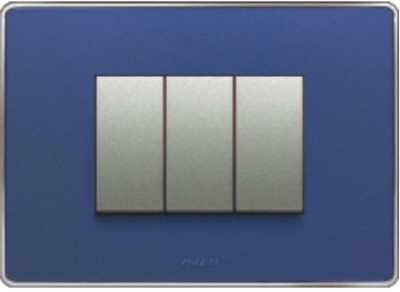 

VIHAN 3 Module Metallic With Steel Frame Metallic Blue Color Plate Switch 20 Three Way Electrical Switch(Pack of 1 Number of Switches - 3)