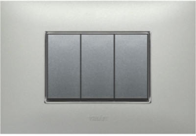 

VIHAN 3 Module Forza Metallic Silver Pearl Color Plate Switch 20 Three Way Electrical Switch(Pack of 1 Number of Switches - 3)
