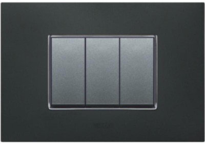 

VIHAN 3 Module Forza Metallic Velvent Black Color Plate Switch 20 Three Way Electrical Switch(Pack of 1 Number of Switches - 3)
