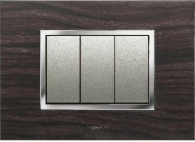 

VIHAN 3 Module F-ONE+ Wood Vintage Charred Oak Color Plate Switch 20 Three Way Electrical Switch(Pack of 1 Number of Switches - 3)