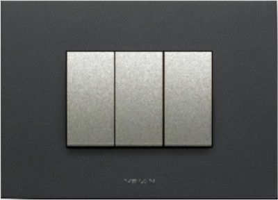 

VIHAN 3 Module F-ONE Metallic Velvet Black Color Plate Switch 20 Three Way Electrical Switch(Pack of 1 Number of Switches - 3)