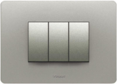 

VIHAN 3 Module Frint Metallic Graphite Color Plate Switch 20 Three Way Electrical Switch(Pack of 1 Number of Switches - 3)
