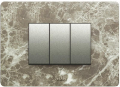 

VIHAN 3 Module Frint Wood Deep Fiorito Marble Color Plate Switch 20 Three Way Electrical Switch(Pack of 1 Number of Switches - 3)