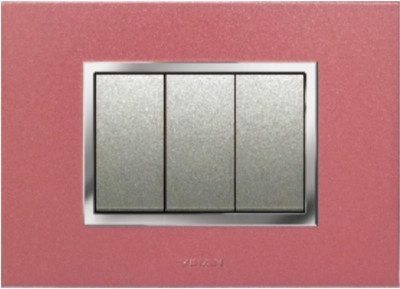 

VIHAN 3 Module F-ONE+ Metallic Popping Ruby Color Plate Switch 20 Three Way Electrical Switch(Pack of 1 Number of Switches - 3)
