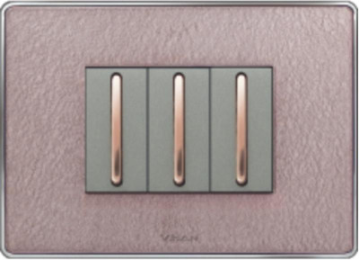 

VIHAN 3 Module Designer With Steel Frame Diamond Texture Color Plate Switch 20 Three Way Electrical Switch(Pack of 1 Number of Switches - 3)