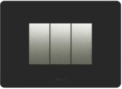 

VIHAN 3 Module Frint Metallic Velvet Black Color Plate Switch 20 Three Way Electrical Switch(Pack of 1 Number of Switches - 3)