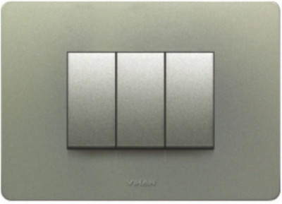 

VIHAN 3 Module Frint Metallic Glamour Green Color Plate Switch 20 Three Way Electrical Switch(Pack of 1 Number of Switches - 3)