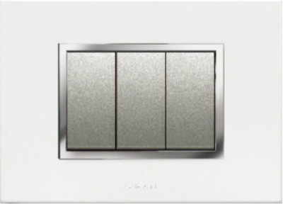 

VIHAN 3 Module F-ONE+ Glossy Moon White Color Plate Switch 20 Three Way Electrical Switch(Pack of 1 Number of Switches - 3)