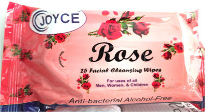 

JOYCE Rose 25 facial cleansing wipes anti bacterial alcohol free(Pack of 25)
