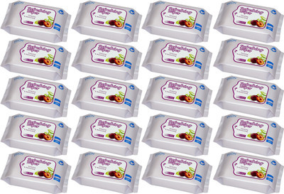 

Vision Refreshing Skin Care / Face Wipes - Plum & Aloe Vera Extract ( 30 wipes per pack )(Pack of 20)