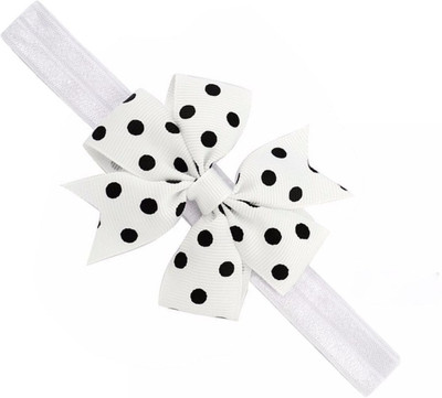 

ADS_Trendyzones Baby Headbands Hairband Grosgrain Ribbon Boutique Dotted Bow Bowknot for Girls Newborn Teens Infant Toddler hair band Head Band, Hair Band Head Band, Hair Band(White)