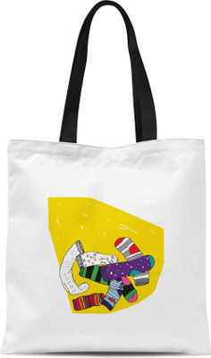 

Mustmaal Tote(White, Multicolor), Multicolor;white