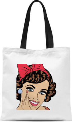 

Mustmaal Tote(White, Multicolor), Multicolor;white