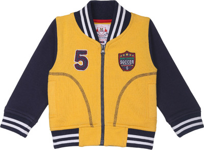 

612 League Full Sleeve Embroidered Baby Boy's Jacket, Yellow