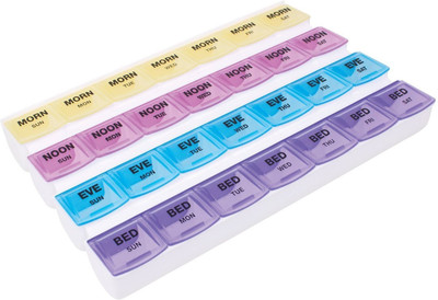 

Lemish 7 7 Days Pill Medicine Box Organizer For Vitamins Tablets Pill Box(Multicolor)