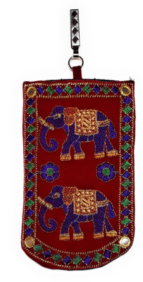 

Unique Fashion EMBROIDERED RED RAJASTHANI DESIGN VELVET MOBILE POUCH WITH WAIST CLIP / DRAWSTRING FOR GIRLS / WOMENS Mobile Pouch(Red)