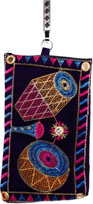 

Unique Fashion EMBROIDERED PURPLE MIRROR DESIGN VELVET MOBILE POUCH WITH WAIST CLIP / DRAWSTRING FOR GIRLS / WOMENS Mobile Pouch(Purple)