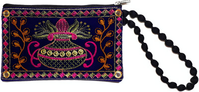

Unique Fashion EMBROIDERED BLUE RAJASTHANI VELVET MOBILE POUCH / PURSE FOR GIRLS/WOMEN Mobile Pouch(Blue)